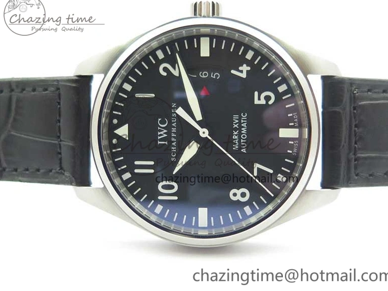 MIROTIME 0108 Affordable Mark XVII IW326501 FKF 1:1 Best Edition Black Dial on Black Leather Strap 7131